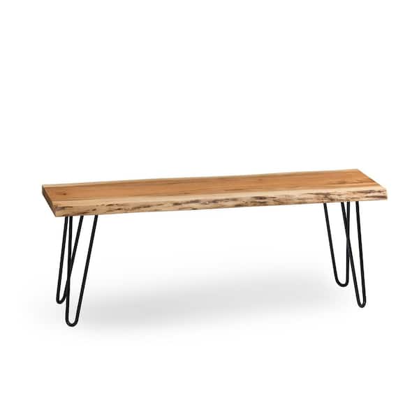 Wateday 48 in. Black Metal Patio Outdoor Bench