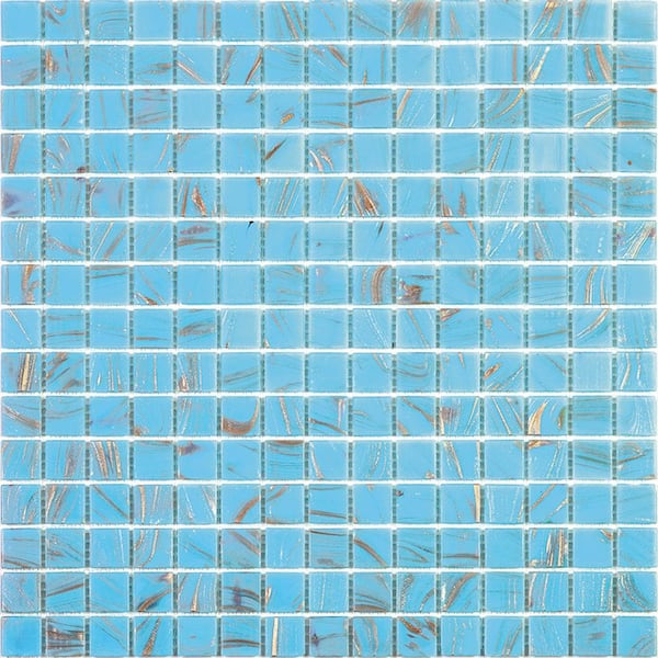Apollo Tile Celestial 4" x 6" Glossy Maya Blue Glass Mosaic Uniform square Wall and Floor Sample Tile 0.13 sq. ft./Piece (1-Pack)