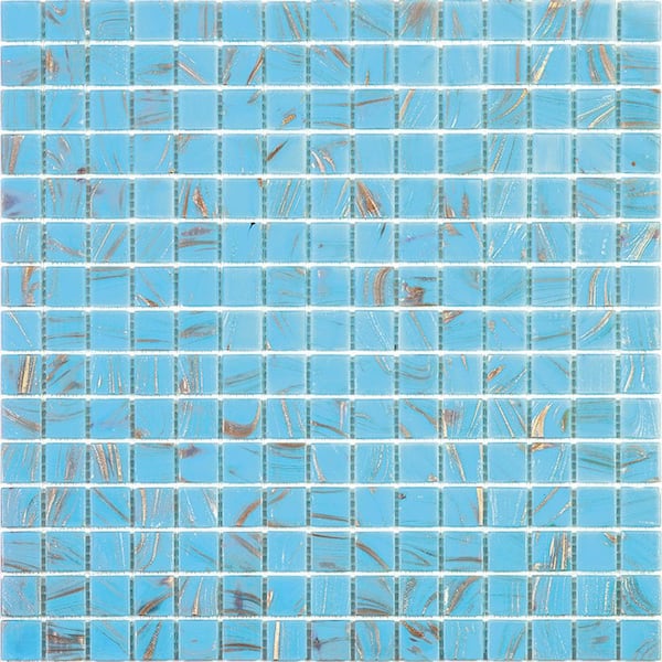 Apollo Tile Celestial Glossy Maya Blue 12 in. x 12 in. Glass Mosaic Wall and Floor Tile (20 sq. ft./case) (20-pack)