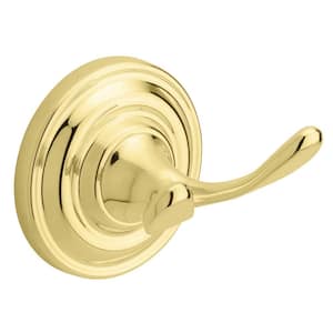 Greenwich Double Towel Hook in Polished Brass