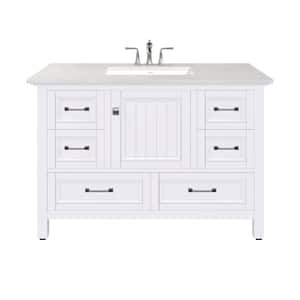 Britney 42 in. W x 22 in. D White Bathroom Vanity with Carrara Quartz Top and Undermount Sink