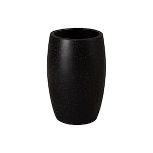 12 in. L x 17 in. H Black Terrazzo Round Planter