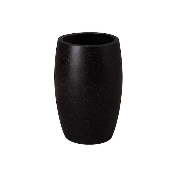 Emissary 12 in. L x 17 in. H Black Terrazzo Round Planter