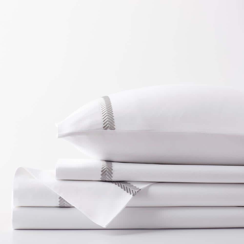 Legends Hewett 4-Piece Gray Embroidered 600-Thread Count Egyptian Cotton Sateen California King Sheet Set price history on PriceWatchPro