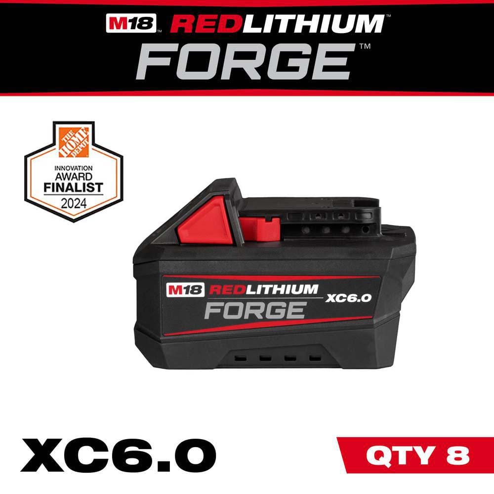 MILWAUKEE M18 18V Lithium-Ion REDLITHIUM FORGE 6.0 Ah Battery Pack (8-Pack) (48-11-1861-x8)