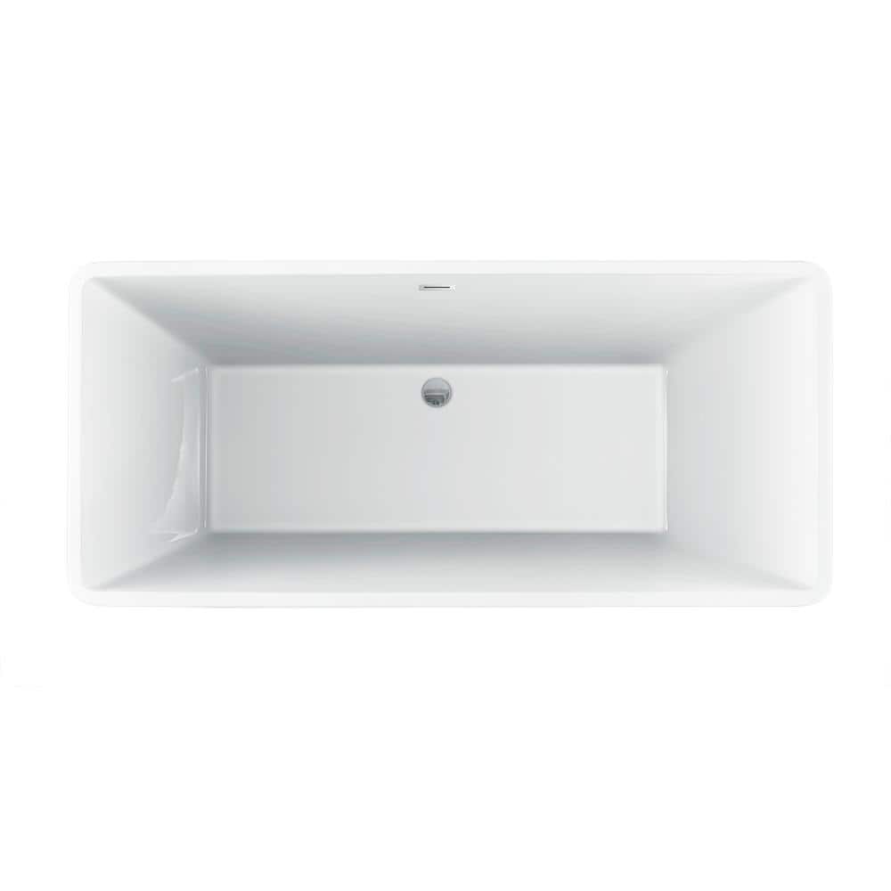 Siren 63.62'' White Freestanding Acrylic Soaking Tub