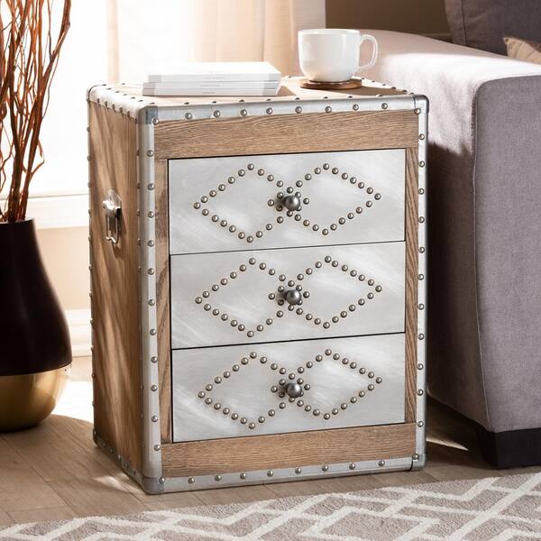 Baxton Studio Valtina Modern Wood 3 Drawer Storage Unit with