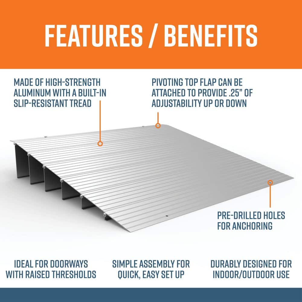 EZ-ACCESS 6" Slip-Resistant Aluminum Modular Entry Ramp