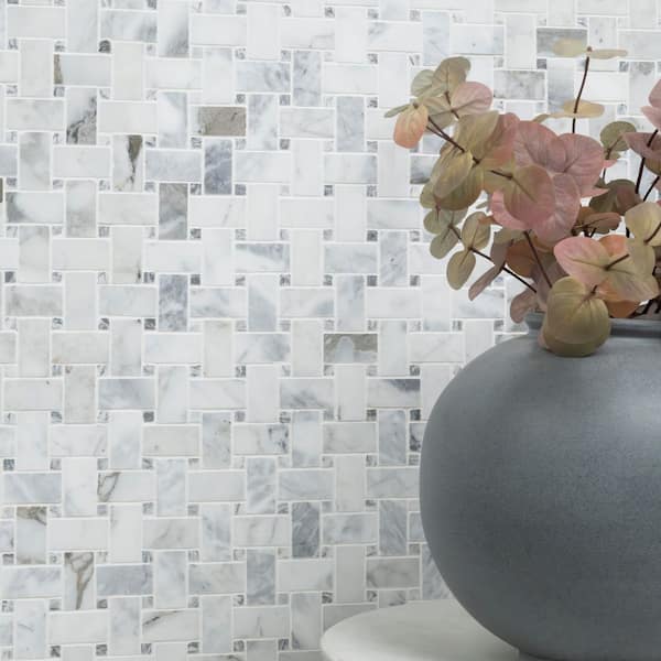 MSI Calacatta Cressa Basket Weave 12 in. x 12 in. x 10 mm Honed Marble Mesh-Mounted Mosaic Tile (10 sq. ft. / case) MSI Calacatta Cressa Basket Weave 12 in. x 12 in. x 10 mm Honed Marble Mesh-Mounted Mosaic Tile (10 sq. ft. / case)