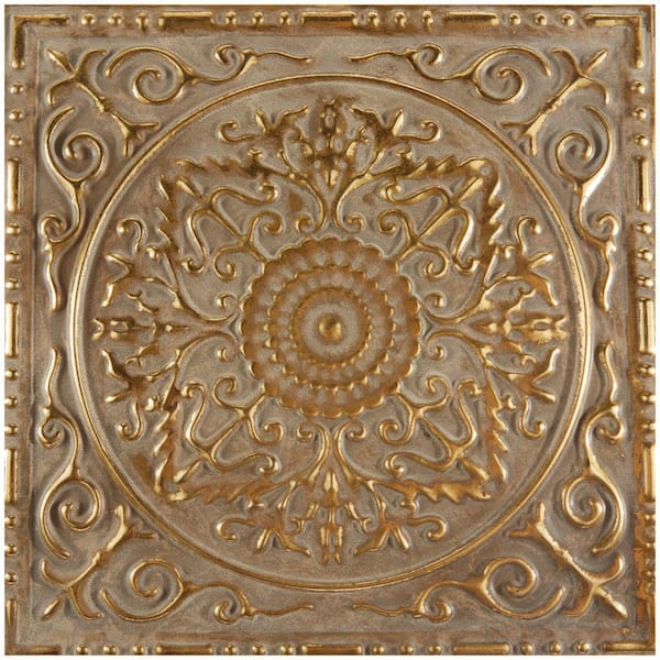 Litton Lane Metal Gold Scroll Wall Decor with Embossed Details (Set of 4)  042275 - The Home Depot