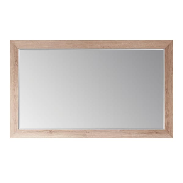 ROSWELL Cuenca 60 in. W x 36 in. H Rectangular Framed Wall Bathroom Vanity Mirror in Mexican Oak