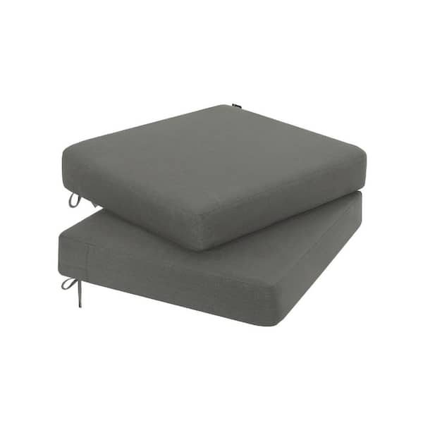 19 in. x 19 in. Outdoor Lounge Chair Fade Resistant Patio Furniture Cushion Gray Set of 2