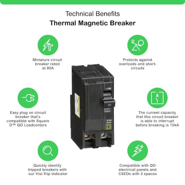 QO 80-Amp 2-Pole Circuit Breaker (QO280CP)