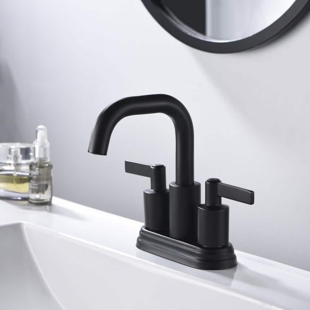 Matte Black Nickel 2-Handle Centerset Bathroom Faucet