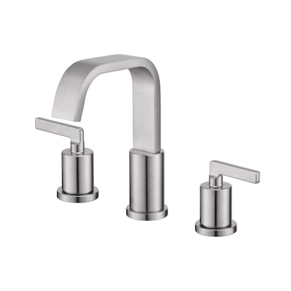 LUXIER Raiden 8 in. Widespread 2-Handle Bathroom Faucet in Brushed Nickel