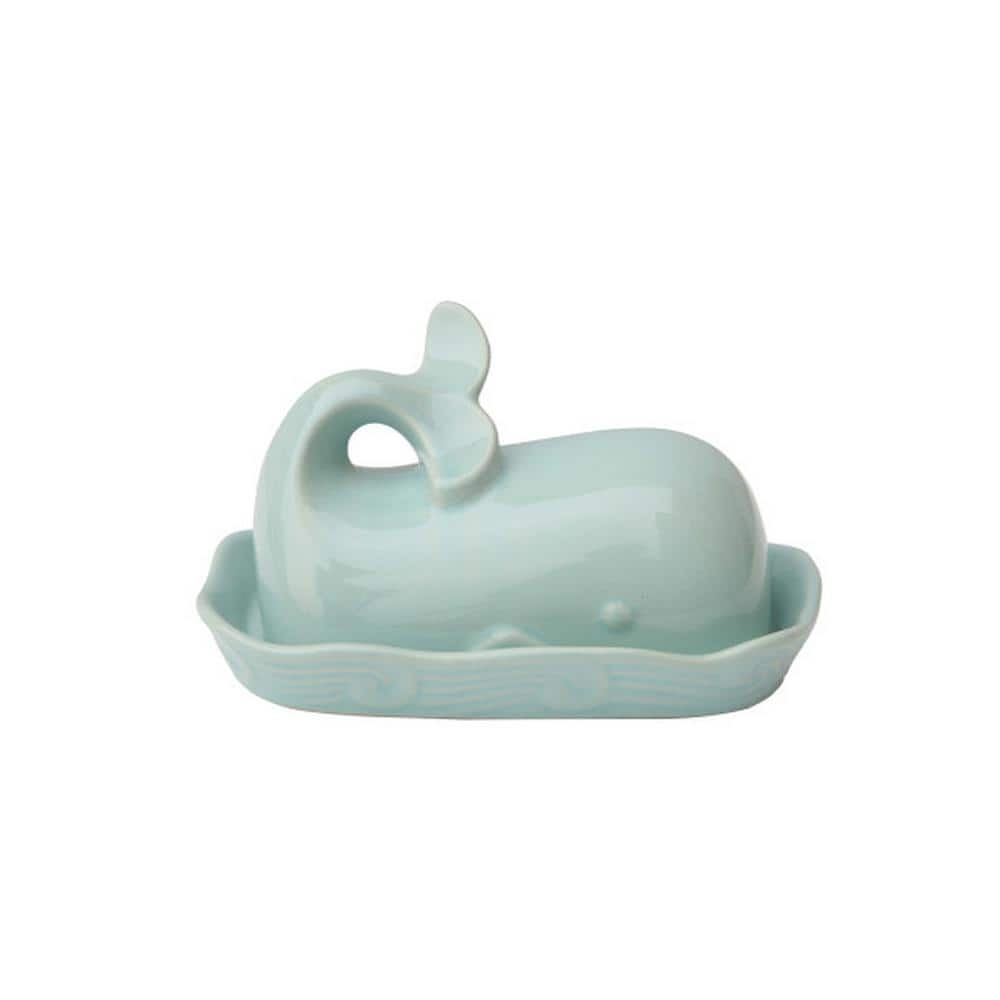 Storied Home 5 .8 oz. Aqua Blue Stoneware Butter Dishes