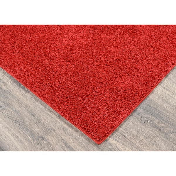 Skyline Shag 5 ft. x 7 ft. Chili Red Area Rug