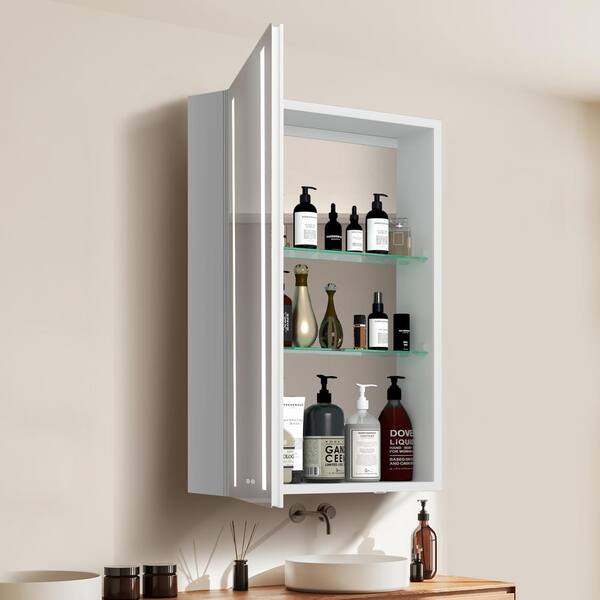 Zeafive 20 in. W x 30 in. H Rectangular White Aluminum 3-Color 