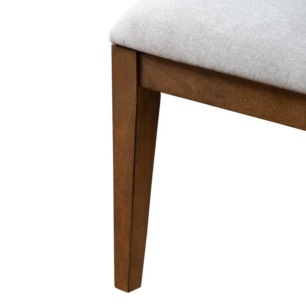 White Upholstered Solid Wood Low Side Chair Set