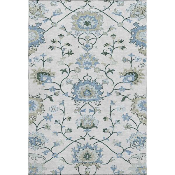 Mayfield Premium Machine Washable Abstract AMF2291 Ivory 8 ft. x 10 ft. Area Rug