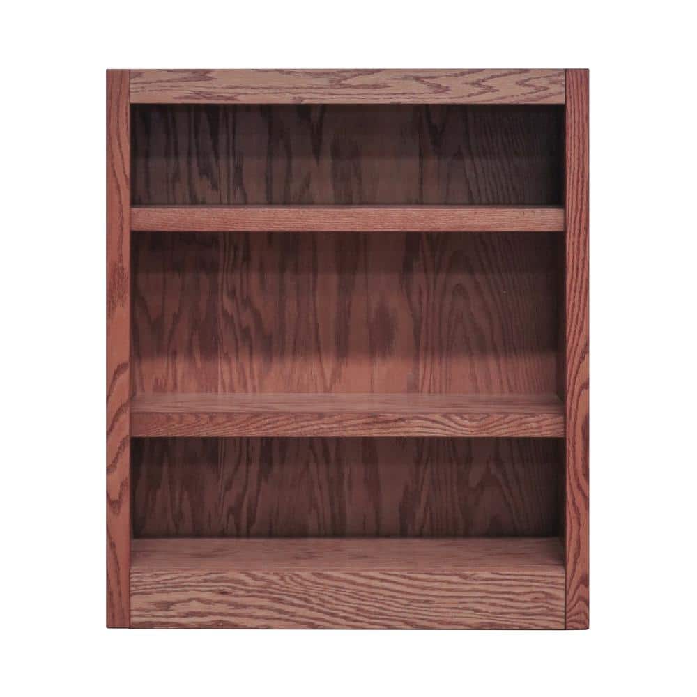Espresso Adjustable Wood 36" Single Wide Bookcase