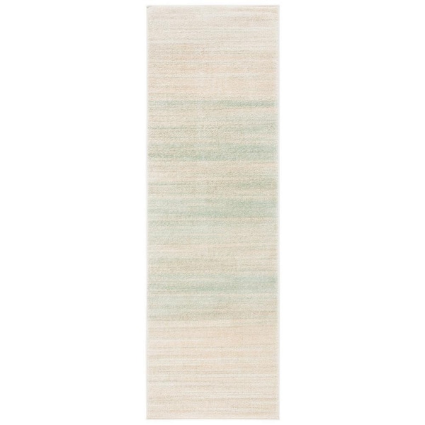 Adirondack 3 ft. x 6 ft. Green/Ivory Gradient Runner Rug
