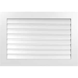 40 in. x 28 in. Vertical Surface Mount PVC Gable Vent: Functional with Standard Frame