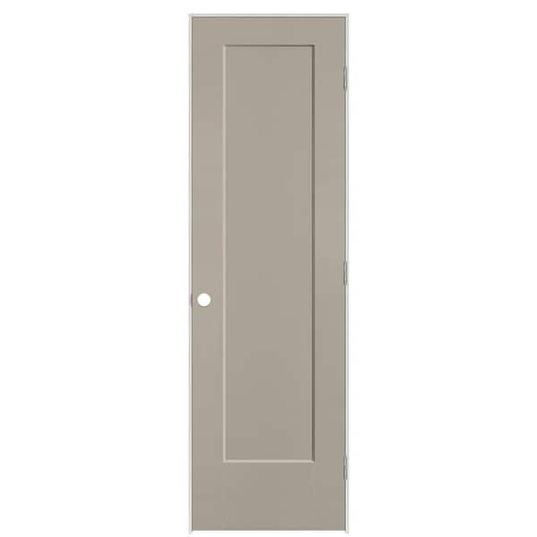 Masonite 24 in. x 80 in. 1-Panel Lincoln Park Left-Hand Hollow Core Smoked Tan Molded Composite Single Prehung Interior Door