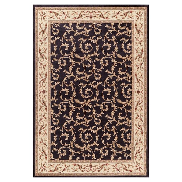 Concord Global Trading Jewel Veronica Black 3 ft. x 4 ft. Area Rug