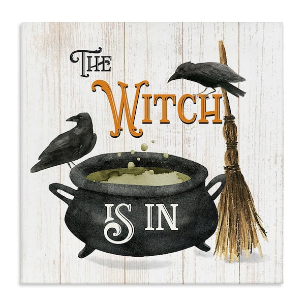 Stupell Industries Witch Cauldron and Crows byDeane Beesley 1 Piece Unframed Graphic Print Typography Poster Art Print 24 in. x 24 in.