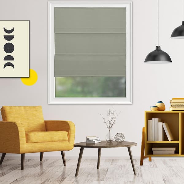 Riverside Linden Leaf Light Filtering Cordless Polyester Roman Shades 31 in. W x 72 in. L