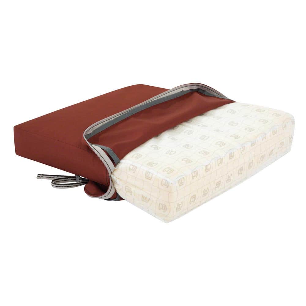 Ravenna 18" x 18" x 2" Water-Resistant Red Polyester Outdoor Chair Cushion