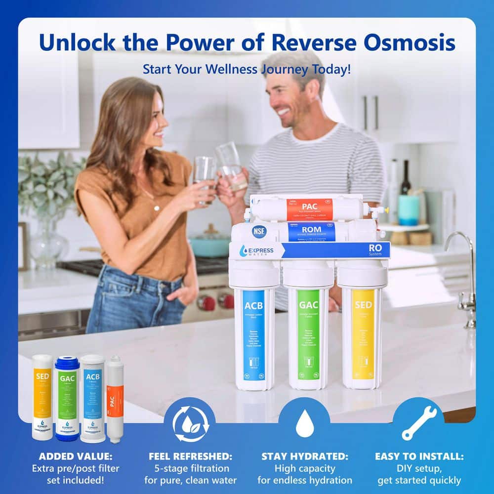 White 5-Stage Under-Sink Reverse Osmosis Water Filtration System