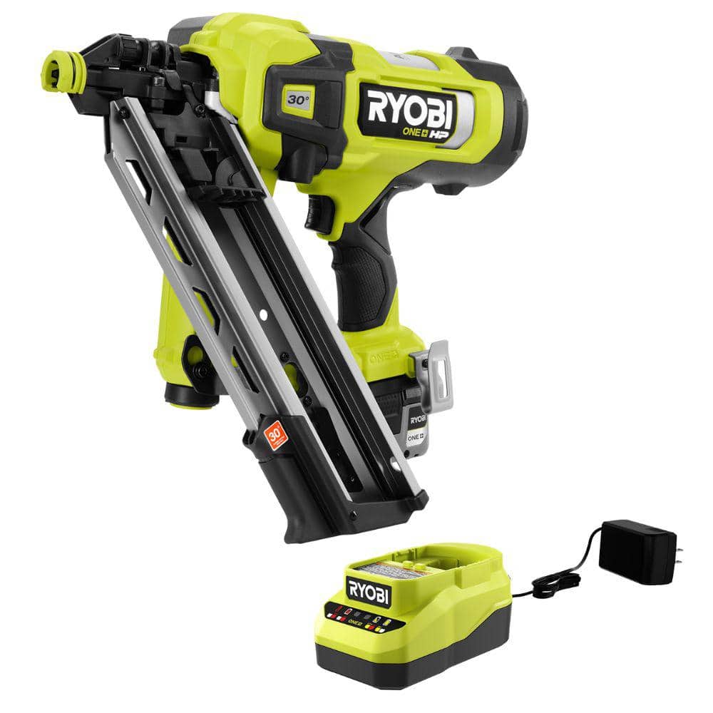 RYOBI ONE+ HP 18V Brushless Cordless 30° Framing Nailer Kit with