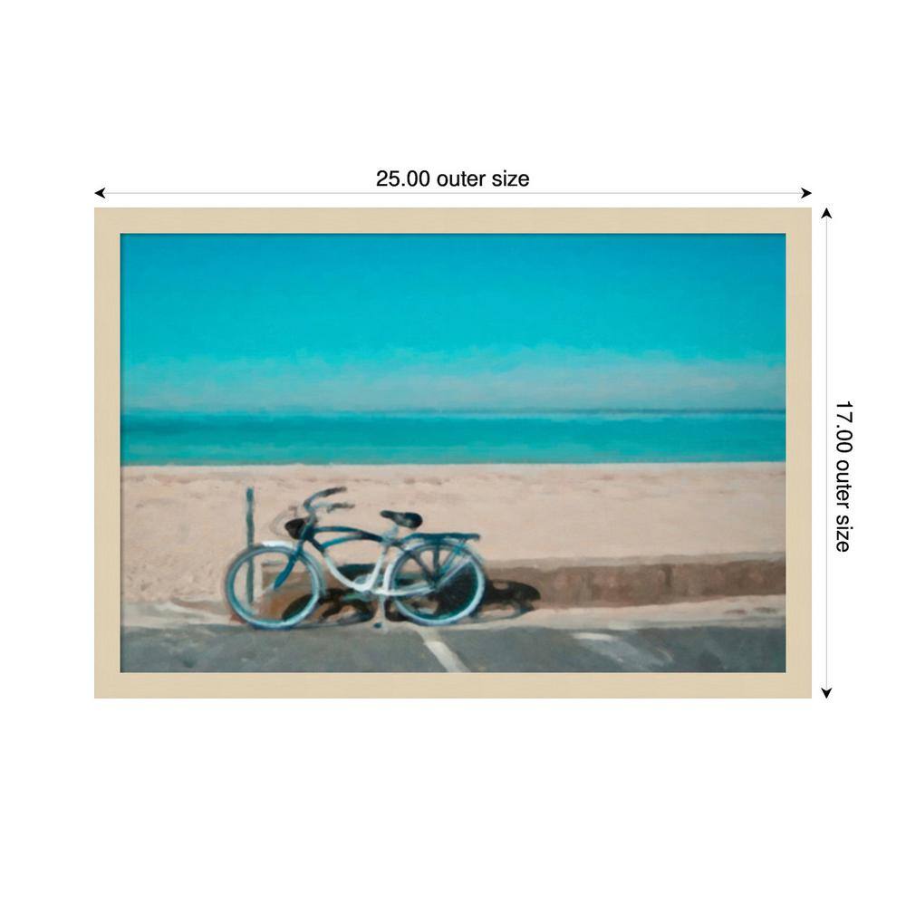 Svelte Natural Framed Scenic Beach Bicycle Graphic Art Print