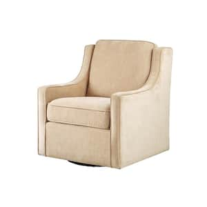 Lois Cream Chenille Swivel Chair