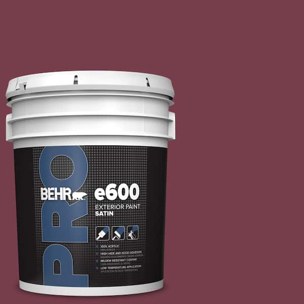 BEHR PRO 5 gal. #ICC-110 Vintage Merlot Satin Exterior Paint