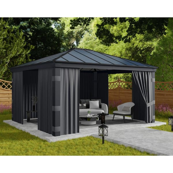 Curtain Set for Dallas 14 ft. x 16 ft. Outdoor Gazebo