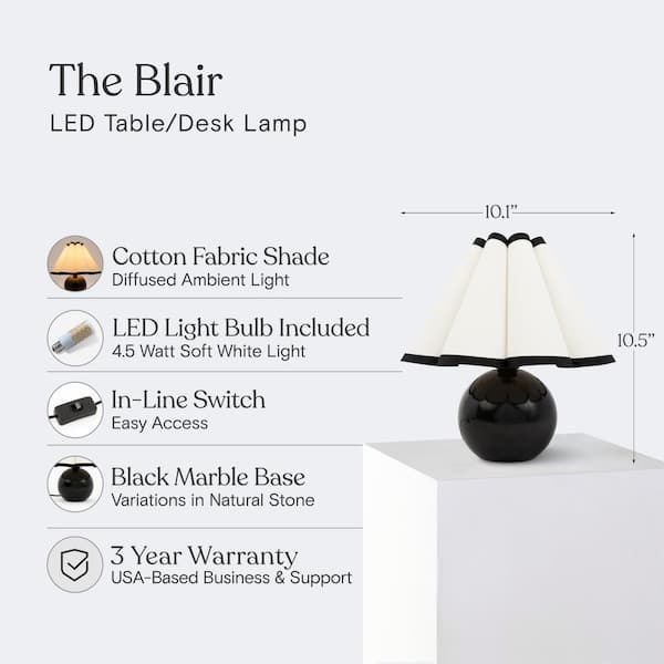 Brightech Blair 10.08 in. Polished Black Midcentury LED Globe