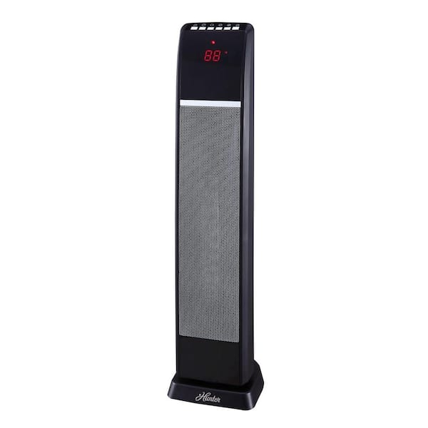 Hunter 30 in. 1500-Watt Digital Ceramic Tower Heater with Remote Control