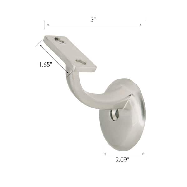 Design House Satin Nickel Jumbo Handrail Bracket (5-Pack)