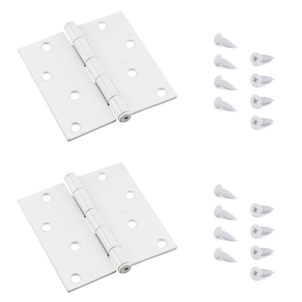 4 in. x 4 in. White Full Mortise Butt Hinge with Removable Pin (2-Pack) price history on PriceWatchPro