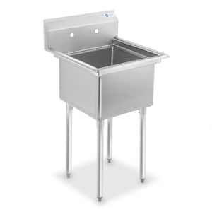 23.5 in. Freestanding Stainless Steel 1-Compartment Commercial Kitchen Sink