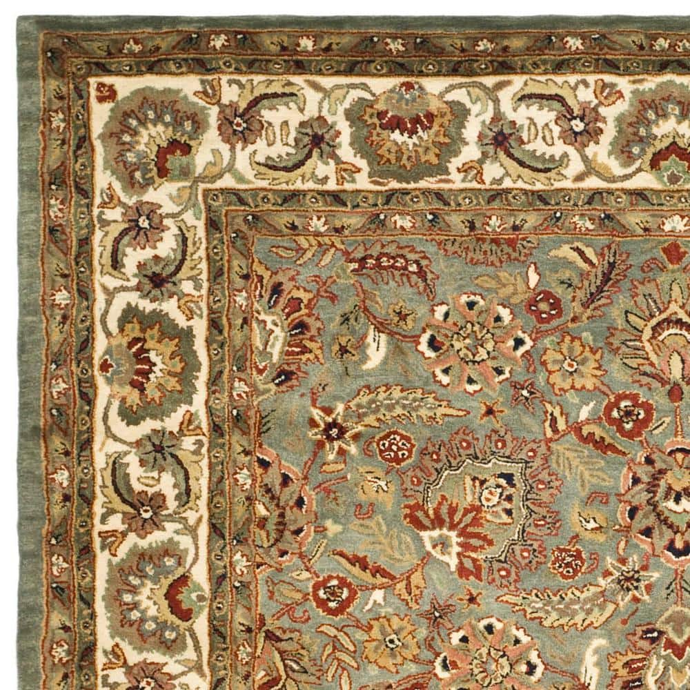Celadon Ivory High Pile Wool Handmade Rug