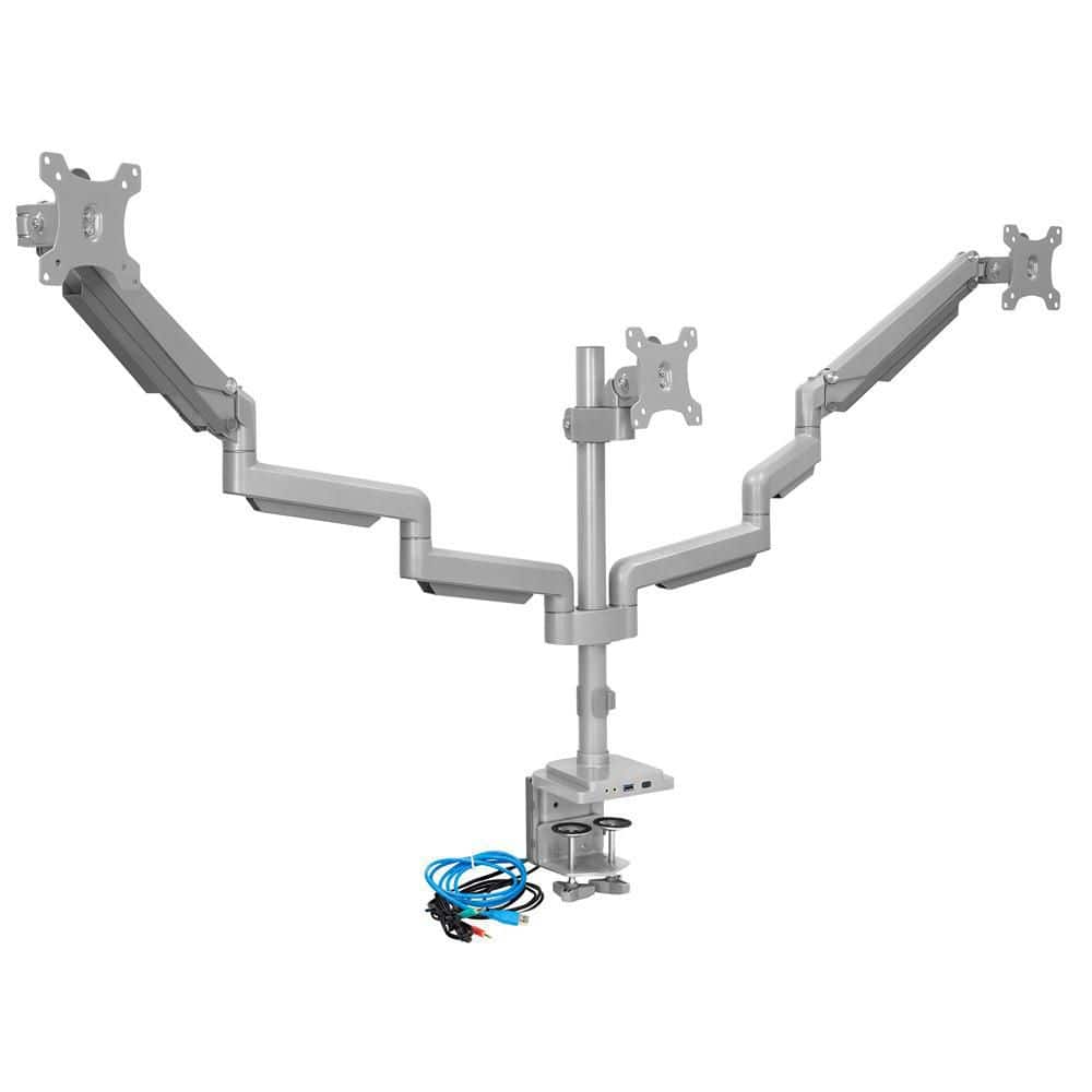mount-it! 32 in. Triple Monitor Desk Mount with USB and Audio