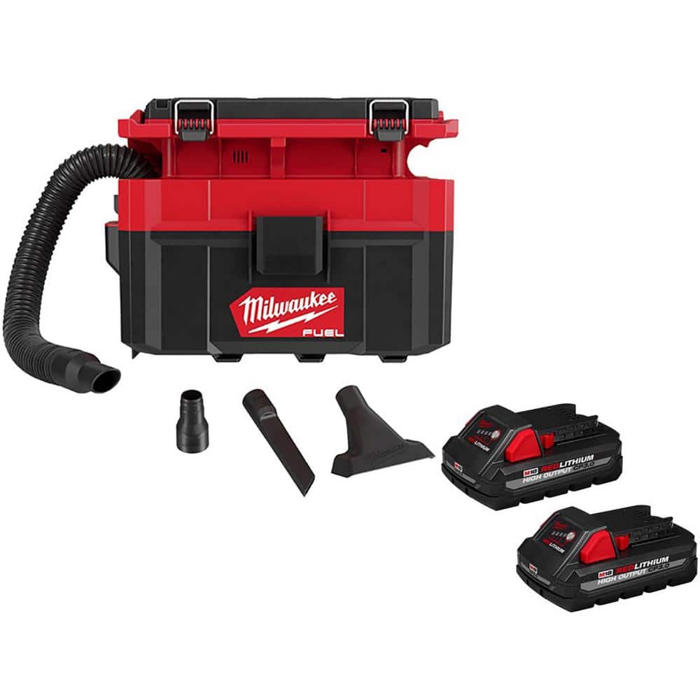 Milwaukee M18 FUEL PACKOUT 18-Volt Lithium-Ion Cordless 2.5 Gal. Wet/Dry  Vacuum with M18 HIGH OUTPUT 3.0 Ah Batteries 0970-20-48-11-1837 The  Home Depot