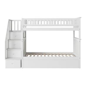 AFI Westbrook White Twin Over Twin Staircase Bunk with Twin Size Urban ...