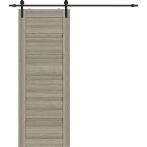 Louver 32 in. x 79.375 in. Shambor Wood Composite Sliding Barn Door with Hardware Kit