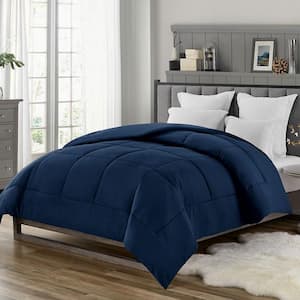 Full Size All Season Ultra Soft Down Alternative Single Comforter, Navy
