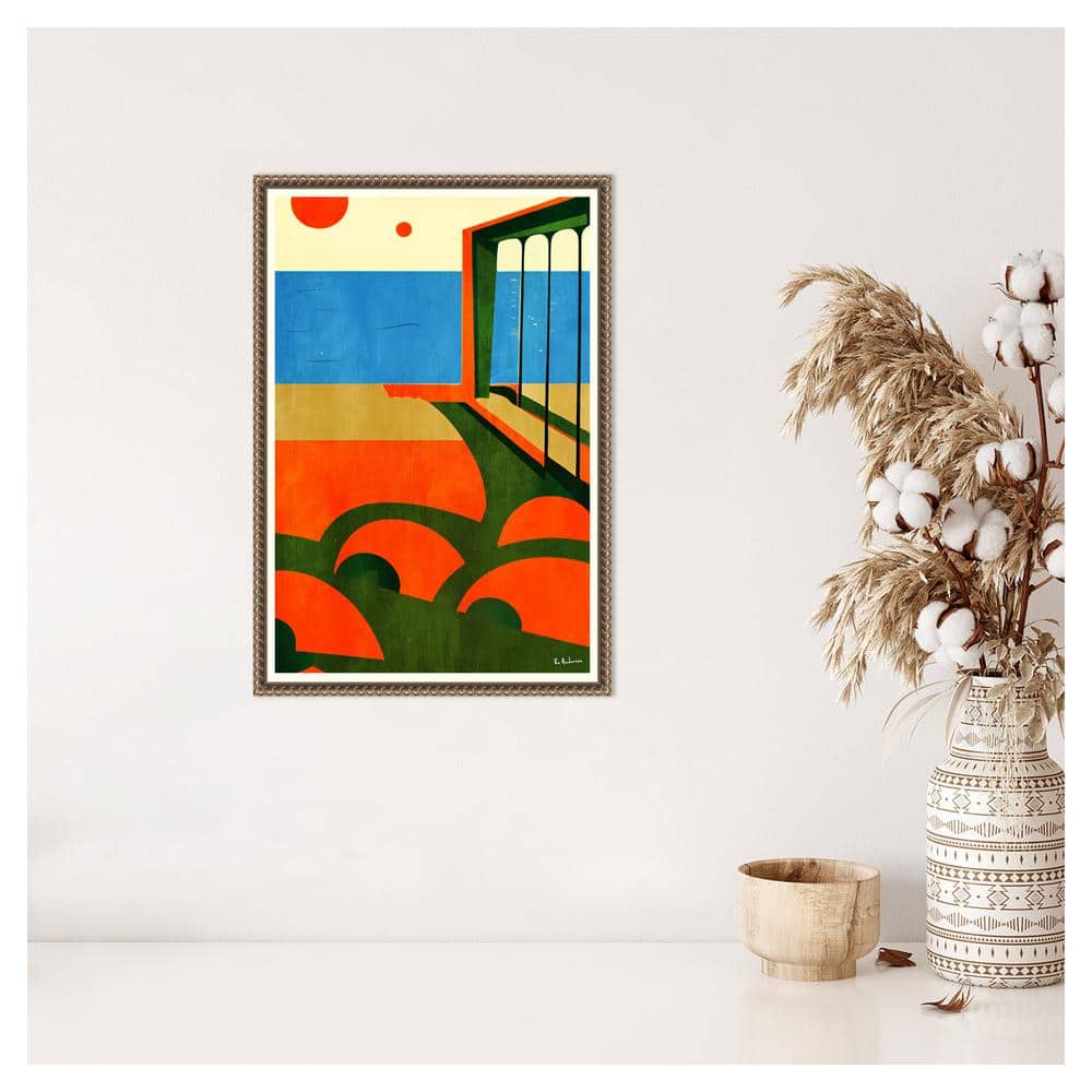 Amalfi Coast Abstract Canvas Print with Beaded Frame, 16 x 23